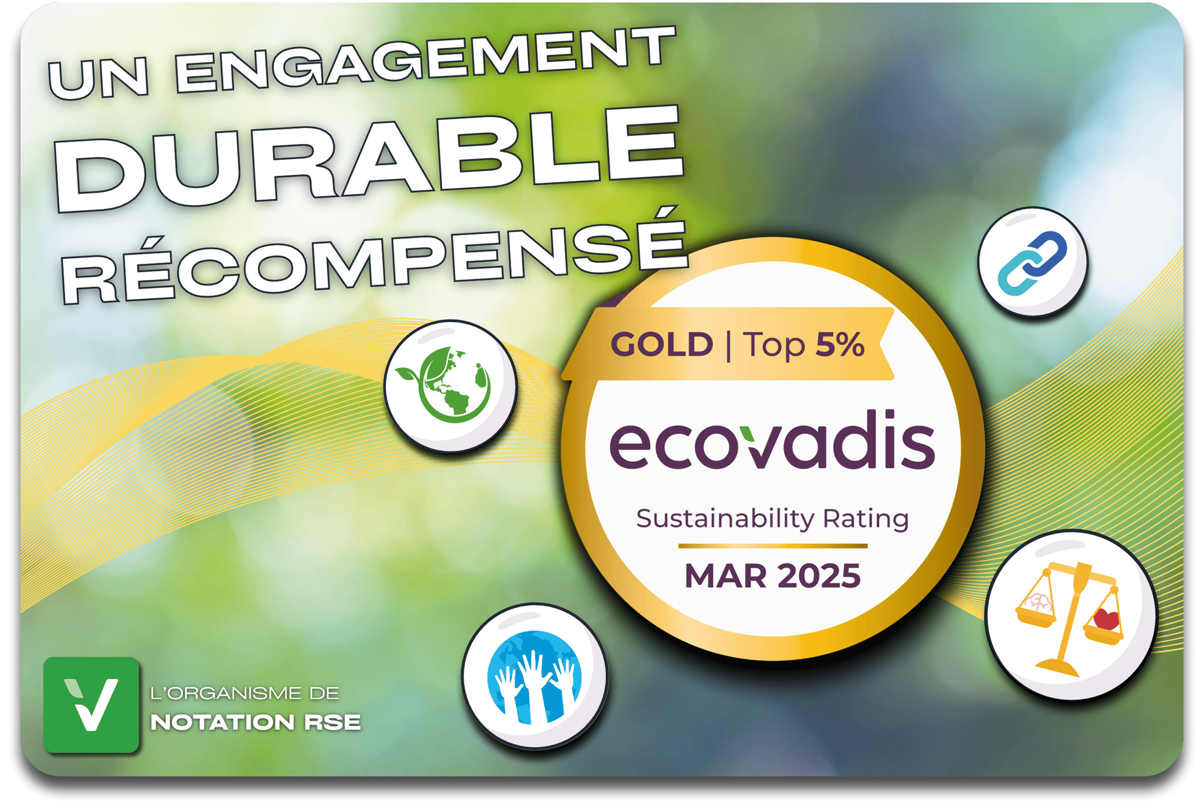 NOUVELLE MÉDAILLE D'OR ECOVADIS !