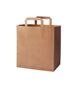 Sac kraft à poignées plates renforcées
